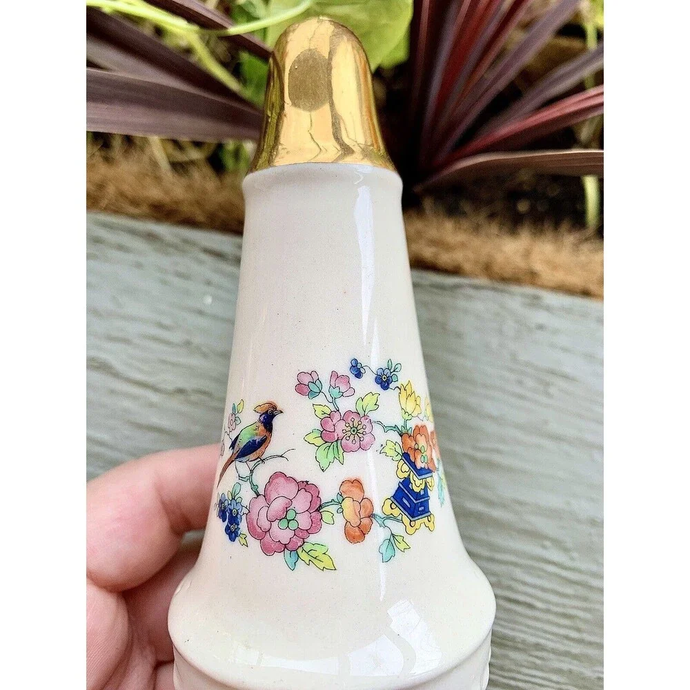 Vintage Hammersley Spode Bird Of Paradise Shakers & Tray Set Chintz Bone China